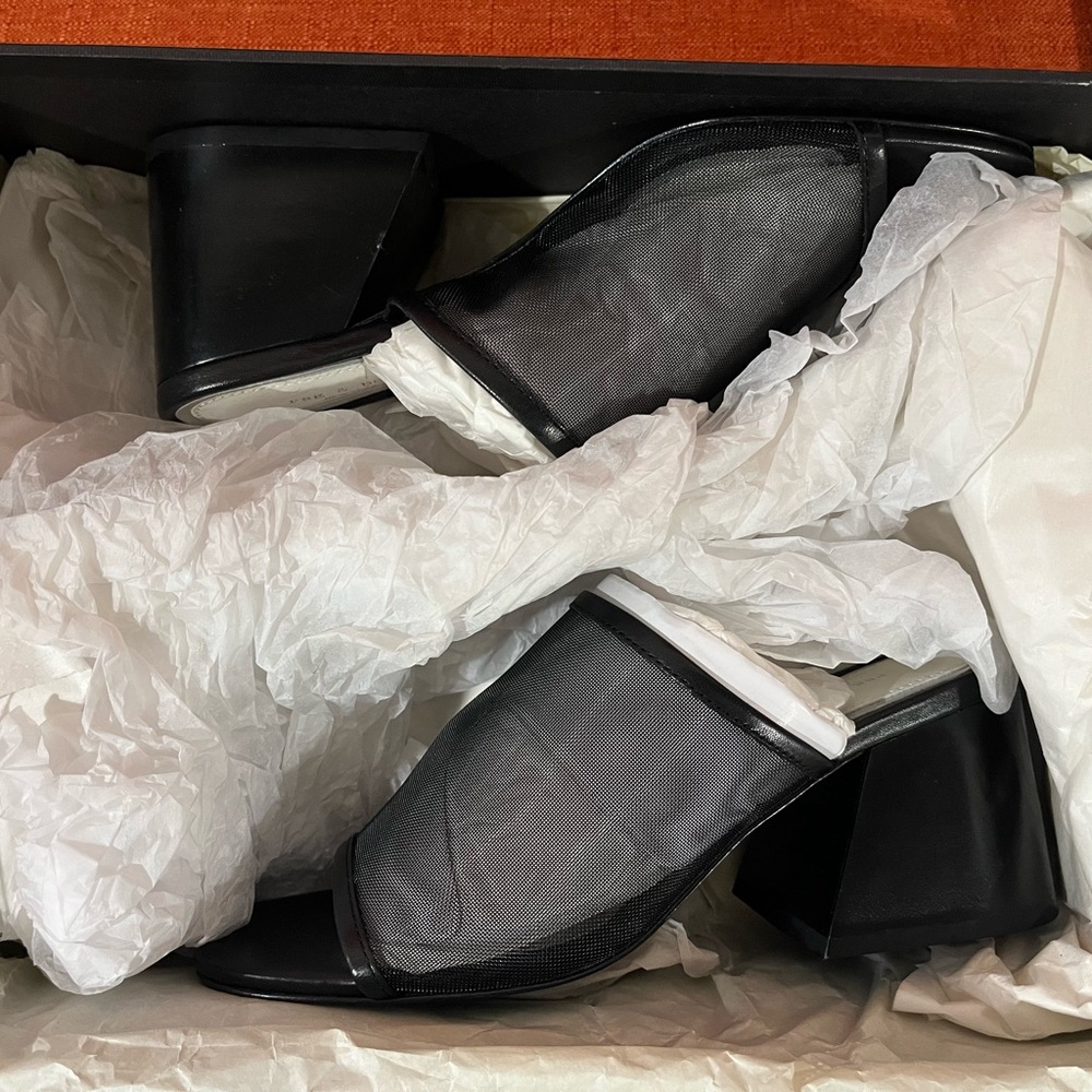rag & bone Black Sheer Mesh Mules retail $375 - Picture 7 of 13